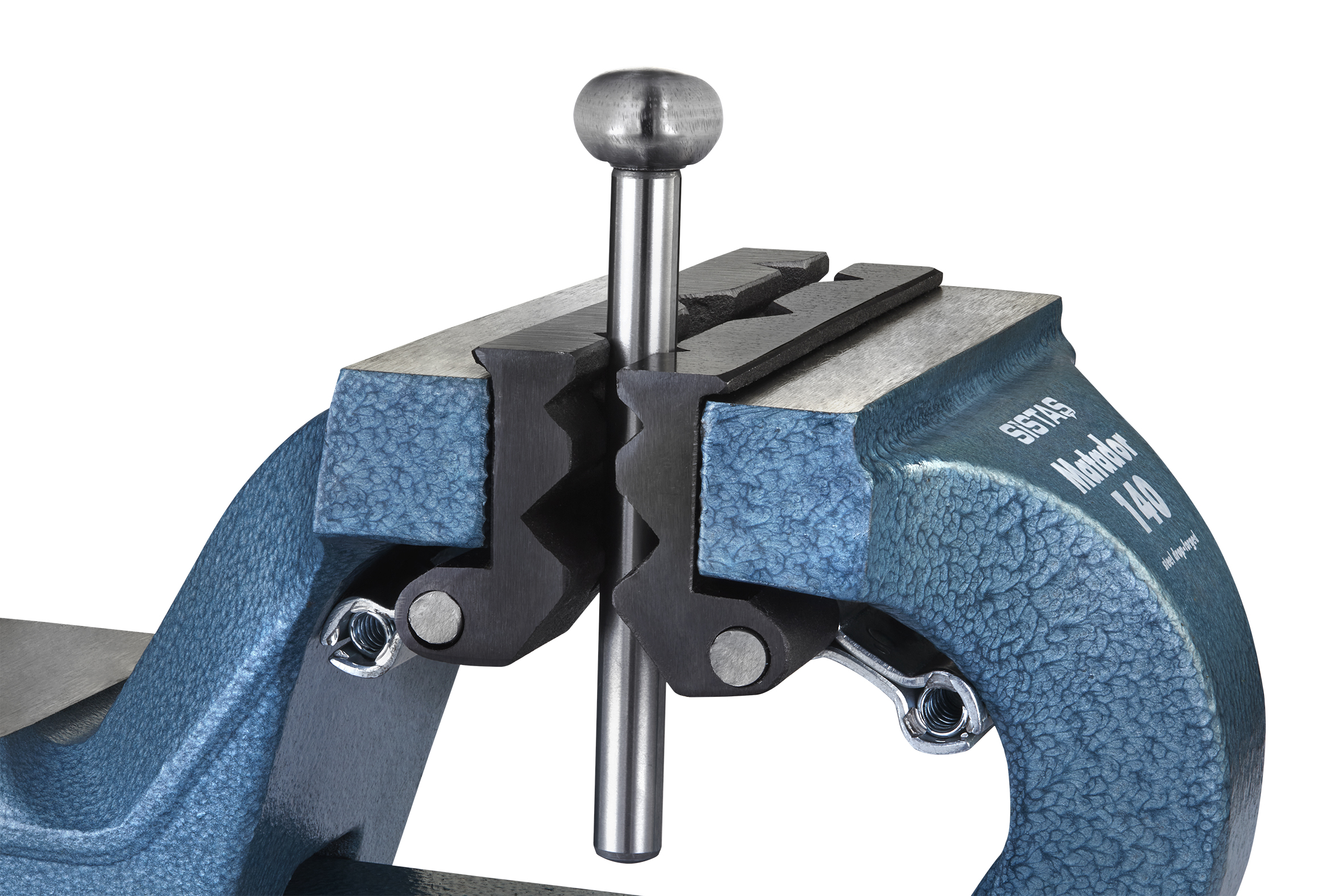 Matador Rohrbacken Nahaufnahme (blau) - SISTAS Schraubstock